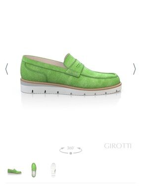 Girotti  Green Suede Penny Loafers for Men